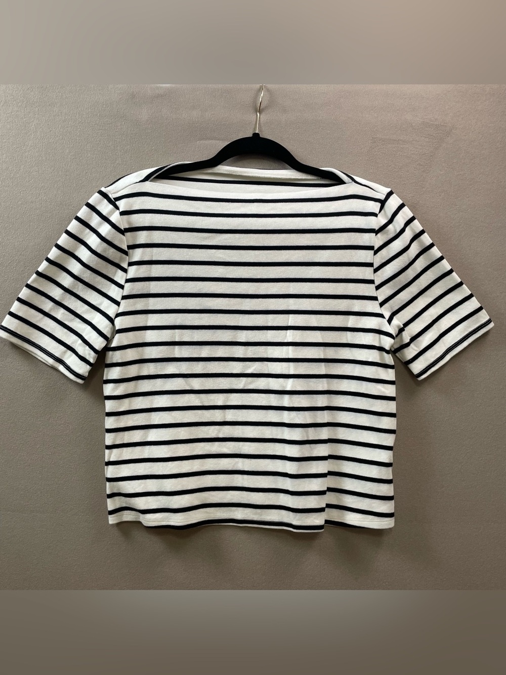 Y2K Marbel black/white stripe large boat neck women’s
